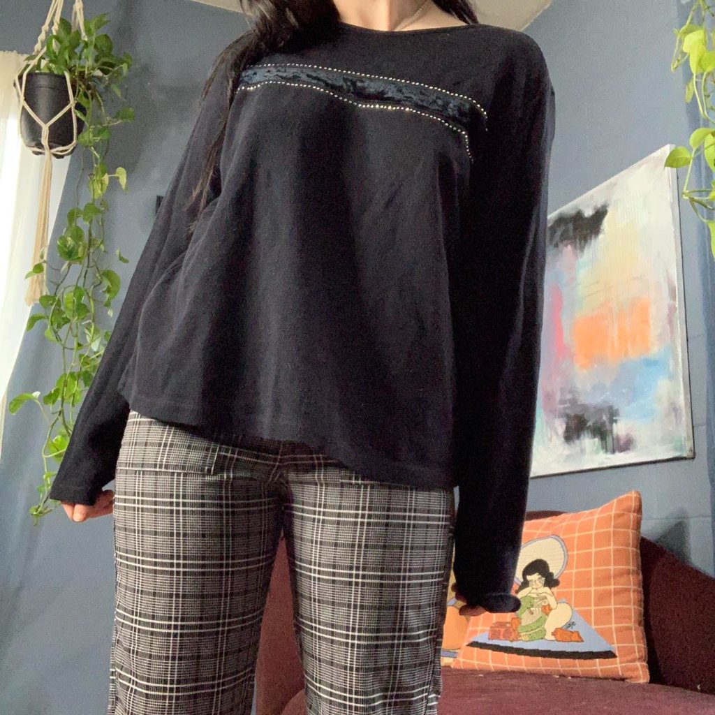 Goth Glam Thermal With Velvet & Rhinestone Details